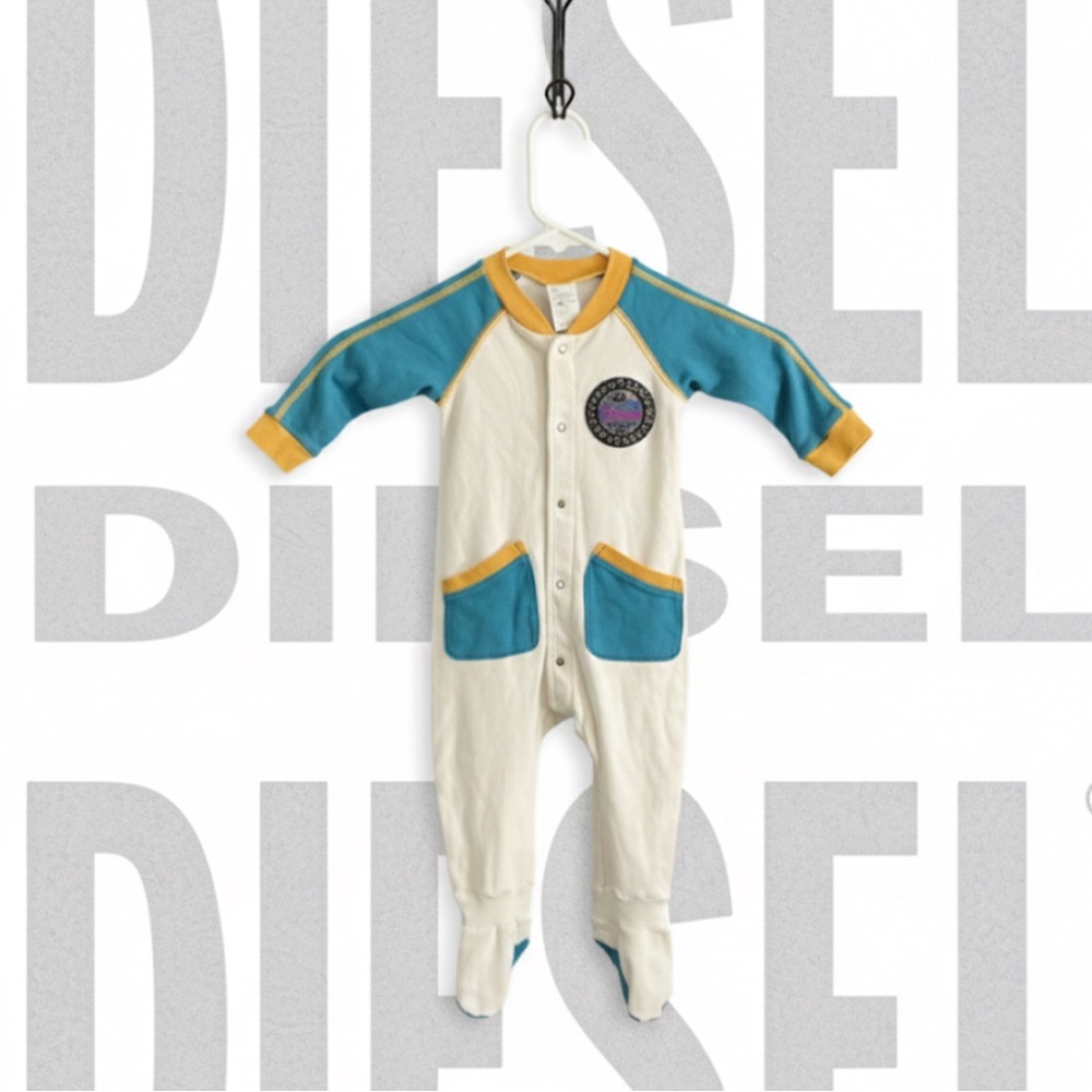 Authentic Diesel designer baby racing time onesie outfit sz 9M